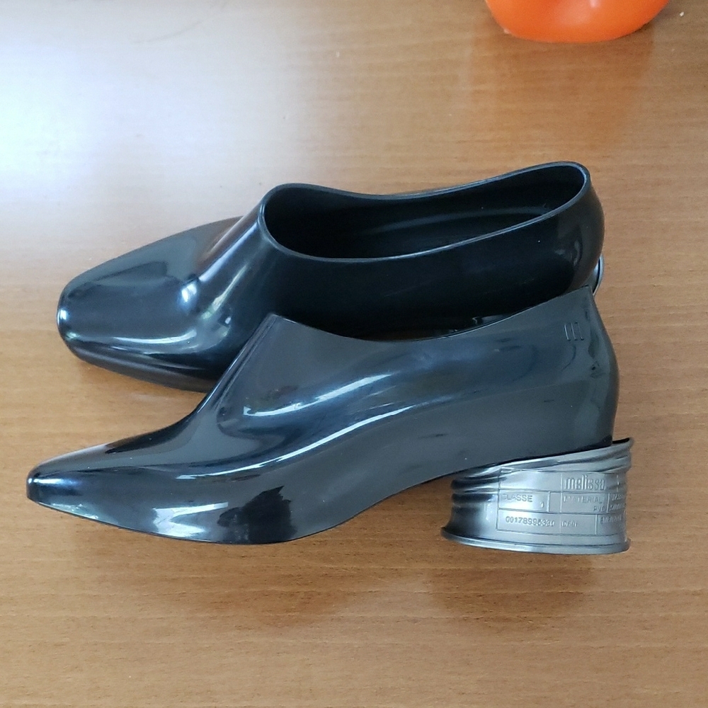 Melissa Black Avant-Garde Heels with Sculptural Design